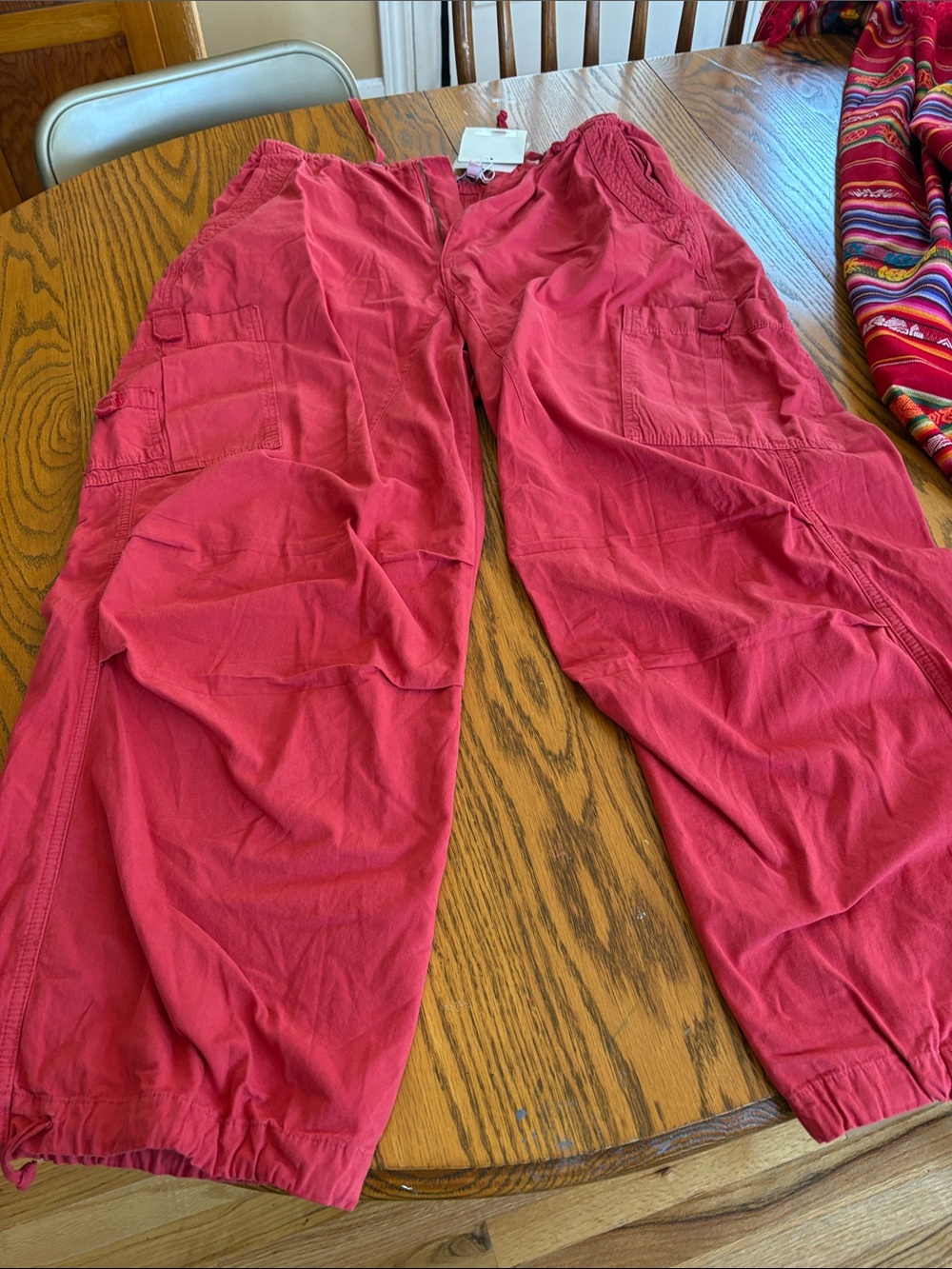 Jaded London Red Cargo Jogger Pants